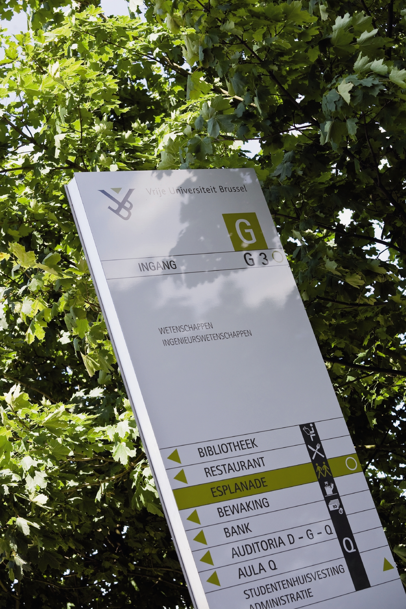 VUB Wayfinding voor Vrije Universiteit Brussel